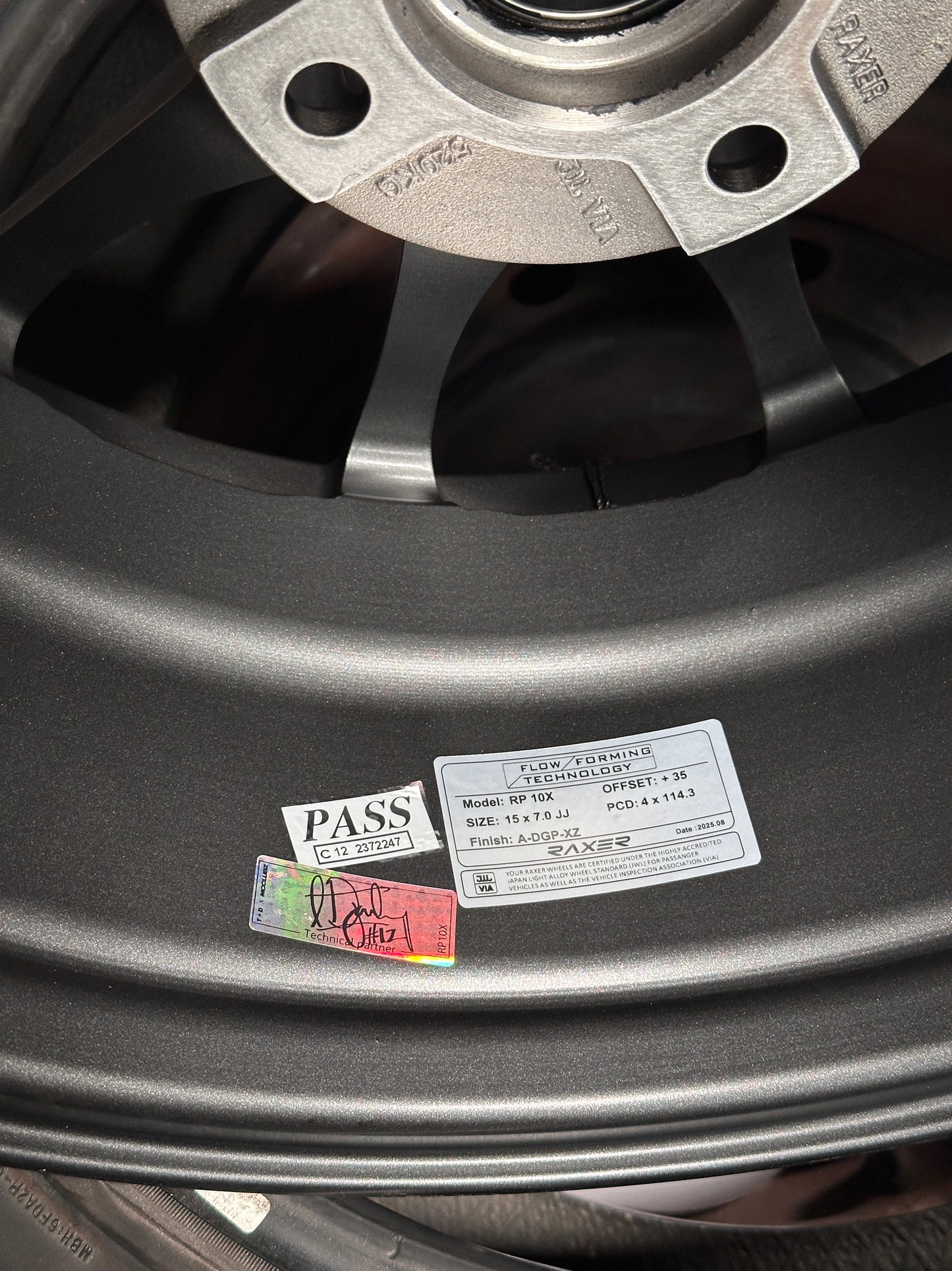 New 15X7 ET35 Raxer RP10X (4 wheel) 4X114.3 Graphite