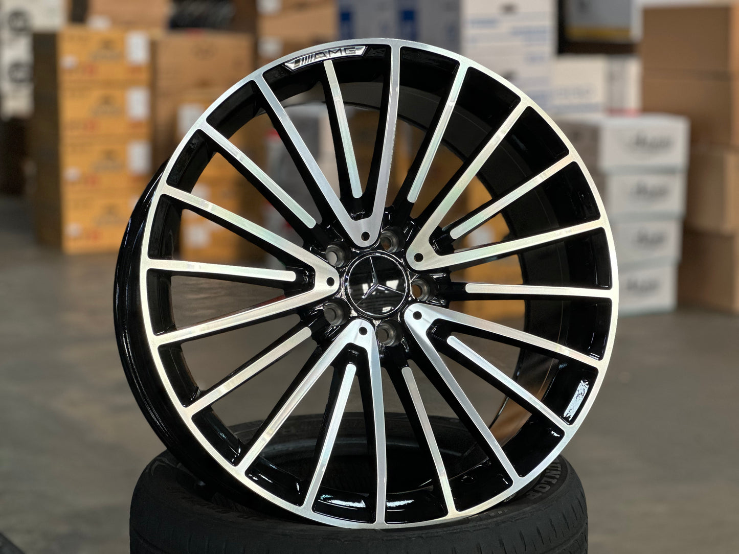 [Bundle] 20x9.5 ET38 AMG Multispoke (2 wheel) 5x112 Gloss Black PF
