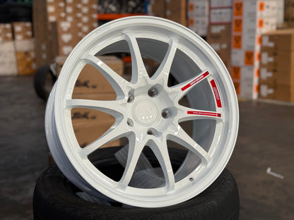 New 18x9.5 ET44 AOW CE28 Club Racer CB64.1 Rim (4 wheel) White 5x120