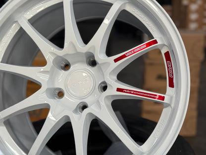New 18x9.5 ET44 AOW CE28 Club Racer CB64.1 Rim (4 wheel) White 5x120