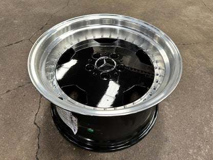 New 17X8 ET25 17X9.5 ET25 Mercedes Aero Classic (4 wheel) Black 5X112
