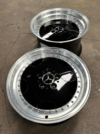 New 17X8 ET25 17X9.5 ET25 Mercedes Aero Classic (4 wheel) Black 5X112