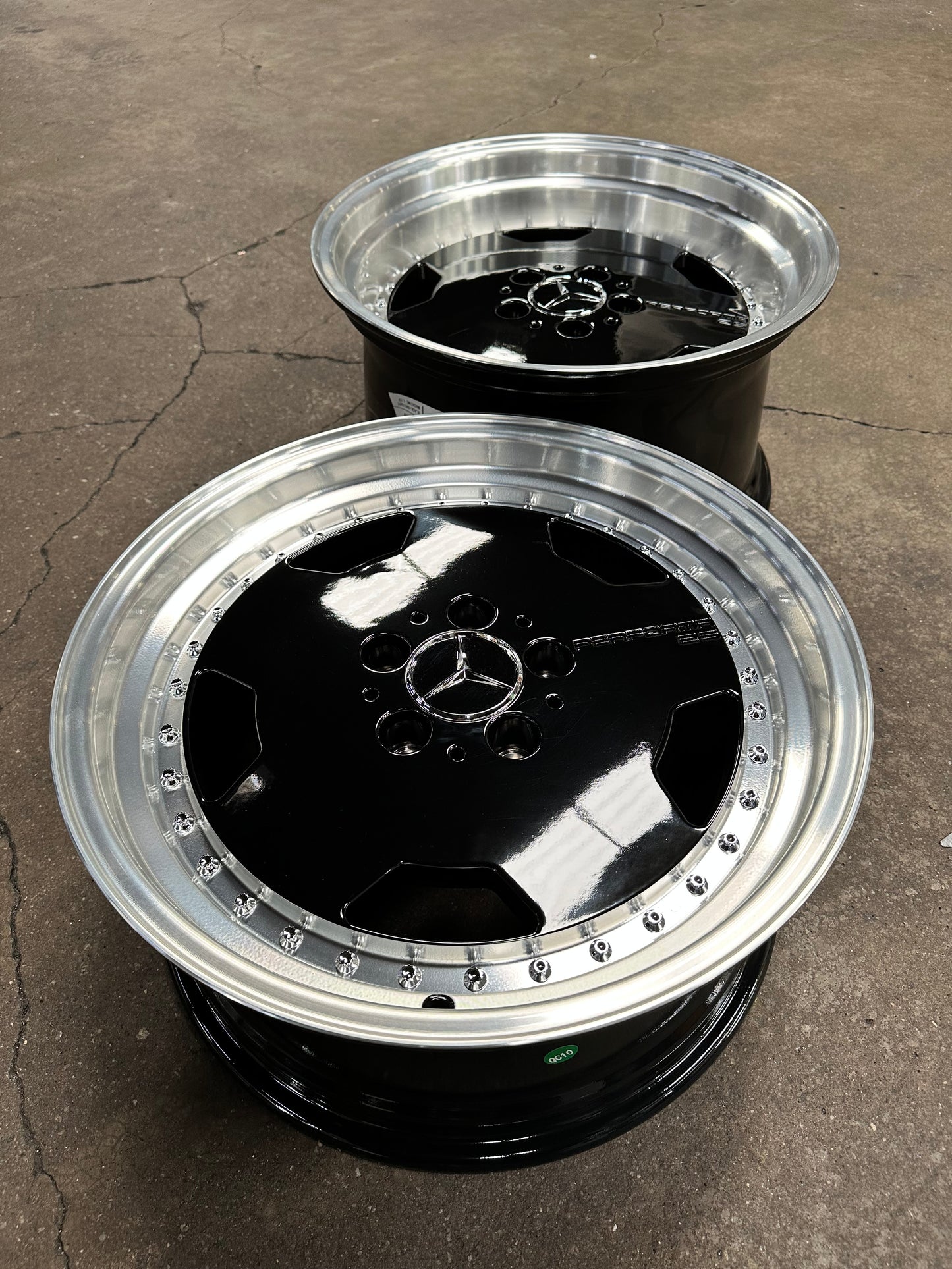 New 17X8 ET25 17X9.5 ET25 Mercedes Aero Classic (4 wheel) Black 5X112