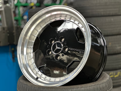 New 17X8 ET25 17X9.5 ET25 Mercedes Aero Classic (4 wheel) Black 5X112