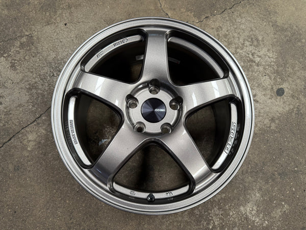 New 17x8 ET35 Enkei Racing PF05 Japan Rim (4 wheel) Dark Silver 5x114.3