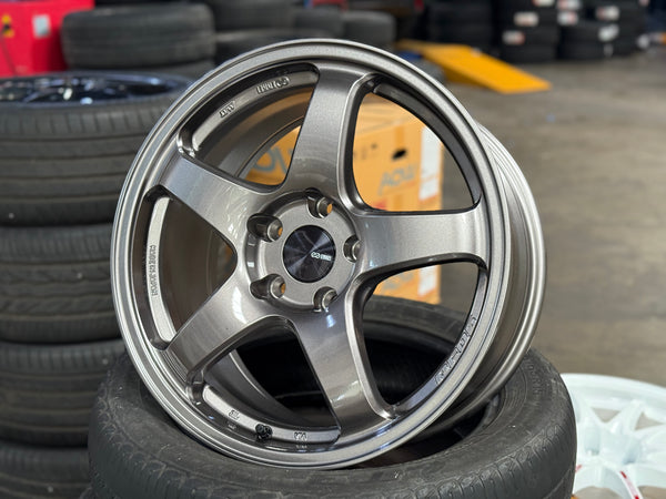 New 17x8 ET35 Enkei Racing PF05 Japan Rim (4 wheel) Dark Silver 5x114.3