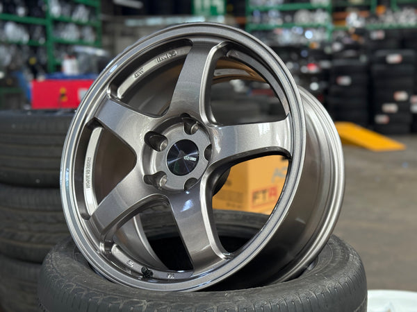 New 17x8 ET35 Enkei Racing PF05 Japan Rim (4 wheel) Dark Silver 5x114.3