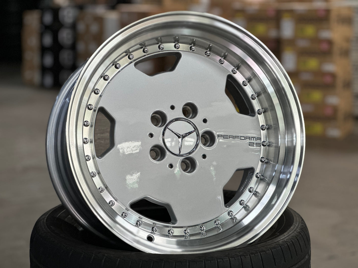 [BUNDLE] New 17X9.5 ET25 Mercedes Aero Classic (2 wheel) Silver