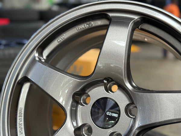 New 17x8 ET35 Enkei Racing PF05 Japan Rim (4 wheel) Dark Silver 5x114.3