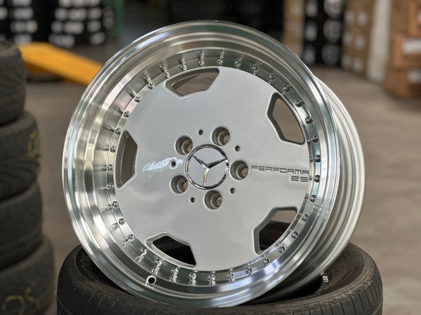 New 17X8 ET25 17X9.5 ET25 Mercedes Aero Classic (4 wheel) Silver 5X112
