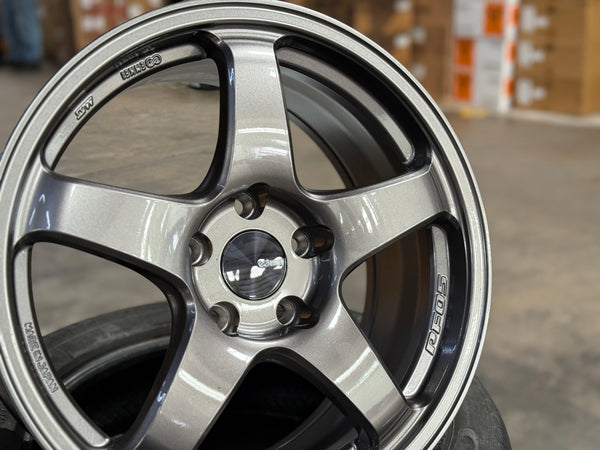 New 17x8 ET35 Enkei Racing PF05 Japan Rim (4 wheel) Dark Silver 5x114.3