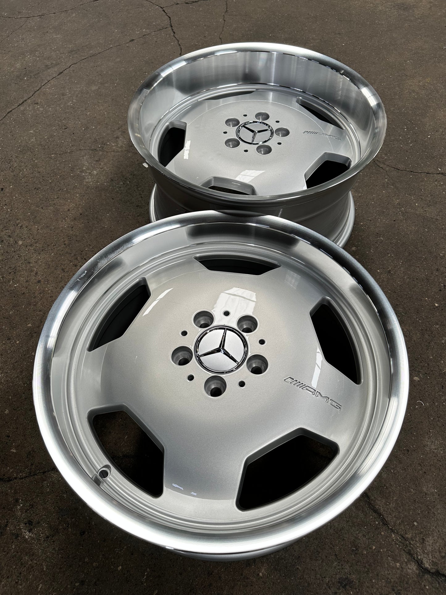 New 18X8 ET35 18x9 ET30 Mecedes Design Monoblock Rim (4 wheel) Gloss Silver 5X112