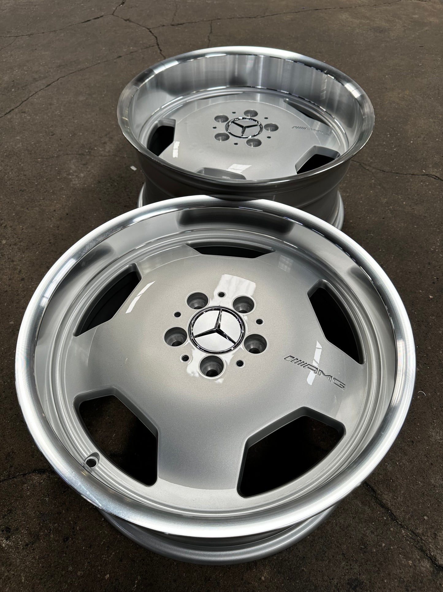 New 18X8 ET35 18x9 ET30 Mecedes Design Monoblock Rim (4 wheel) Gloss Silver 5X112
