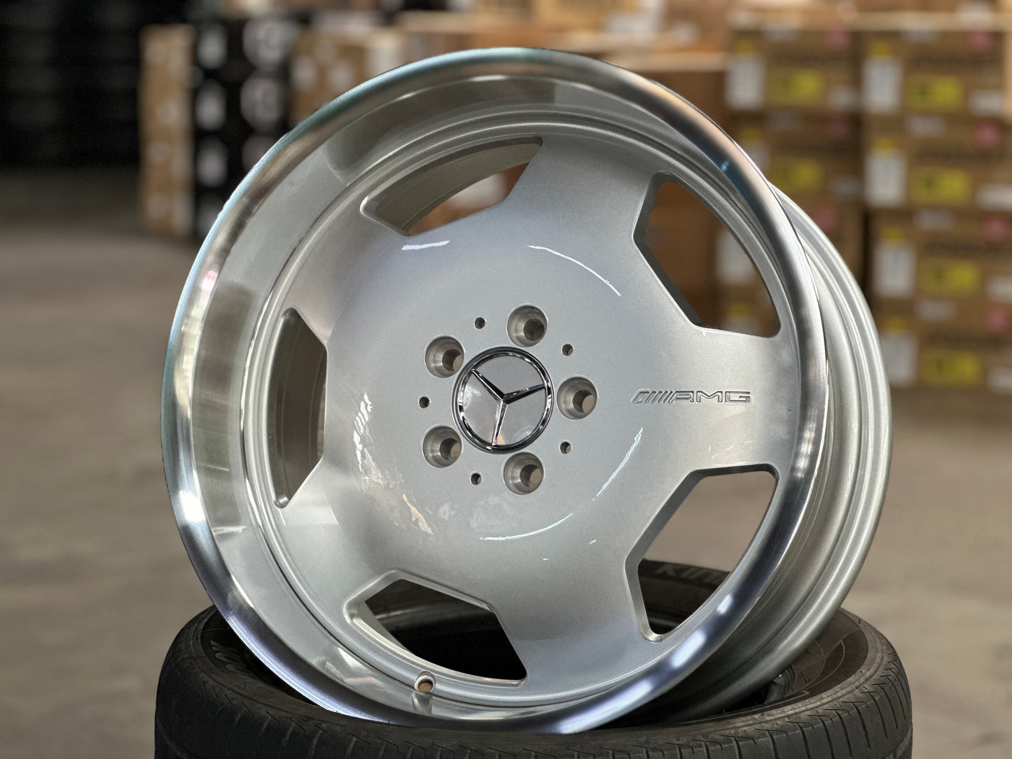 New 18X8 ET35 18x9 ET30 Mecedes Design Monoblock Rim (4 wheel) Gloss Silver 5X112