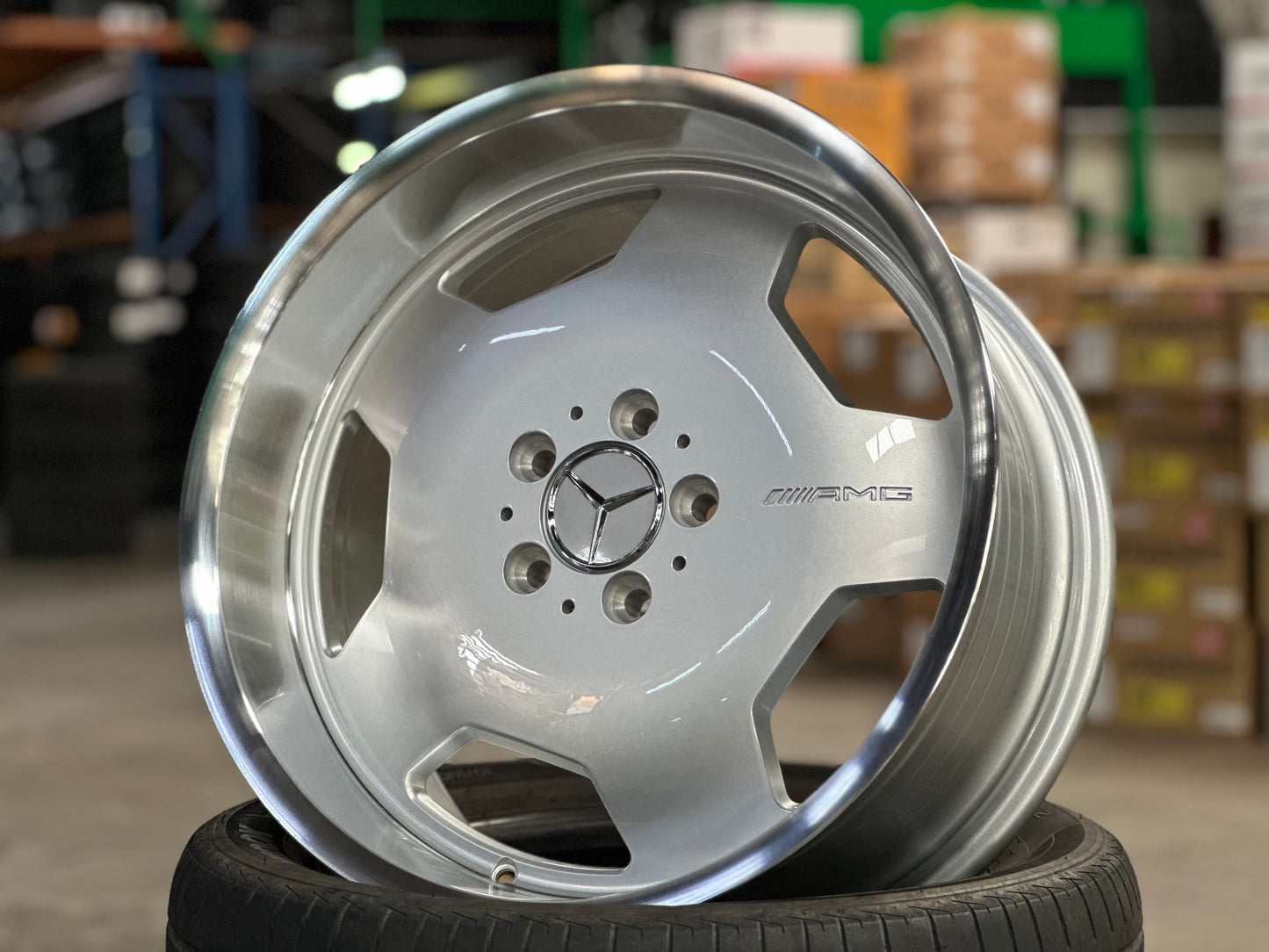 New 18X8 ET35 18x9 ET30 Mecedes Design Monoblock Rim (4 wheel) Gloss Silver 5X112