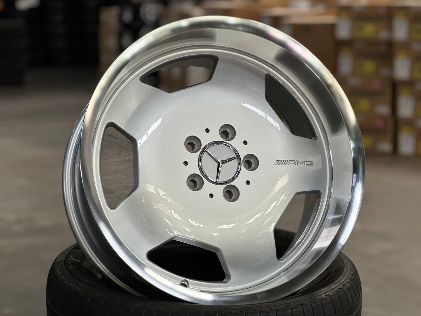 [Bundle] New 18X9 ET25 Monoblock AMG (2 wheel) Silver 5X112