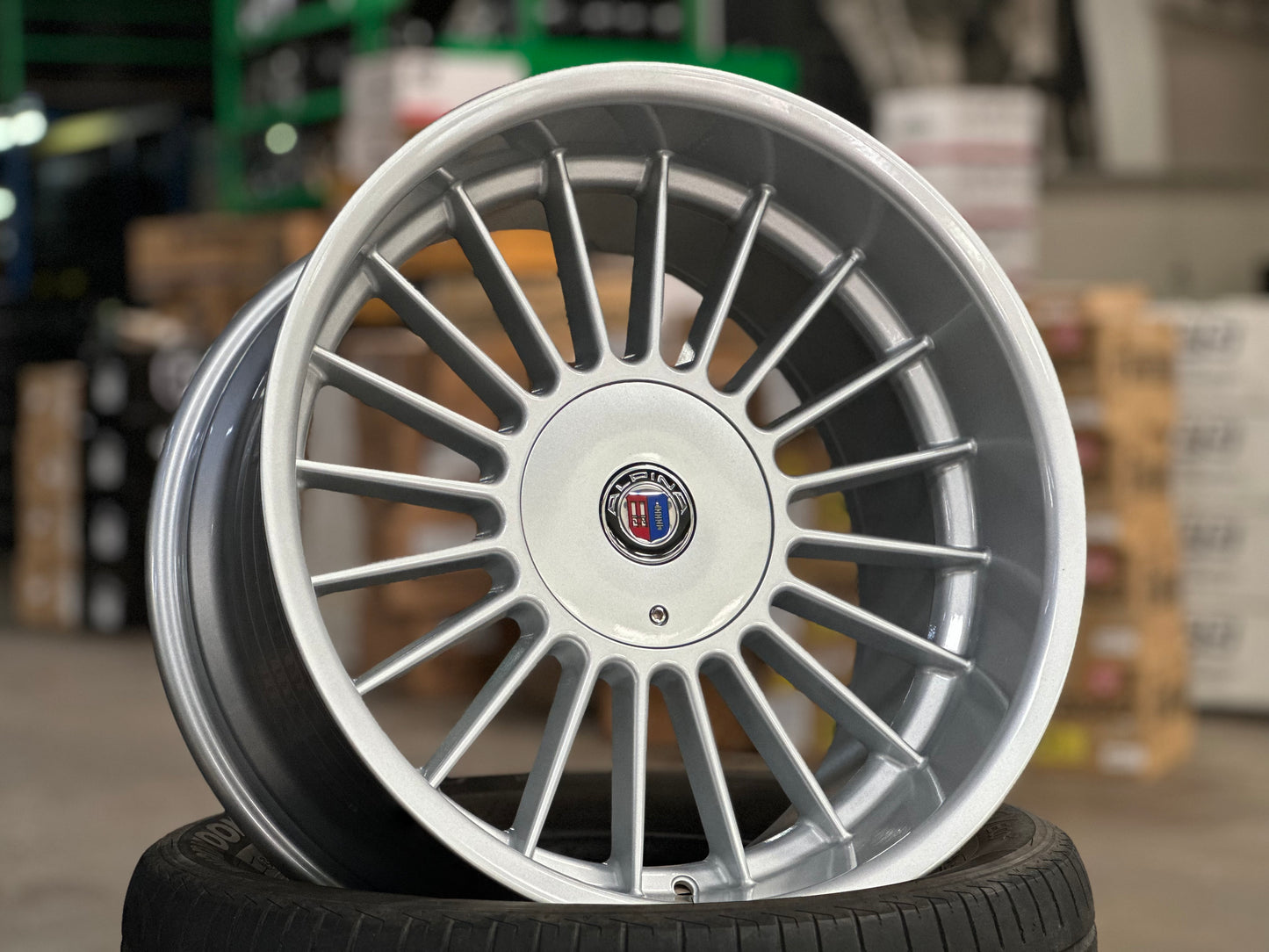 New 18X8.5 ET13 18X9.5 ET20 Staggered ALPINA (4 wheels) Gloss Metallic Silver 5X112