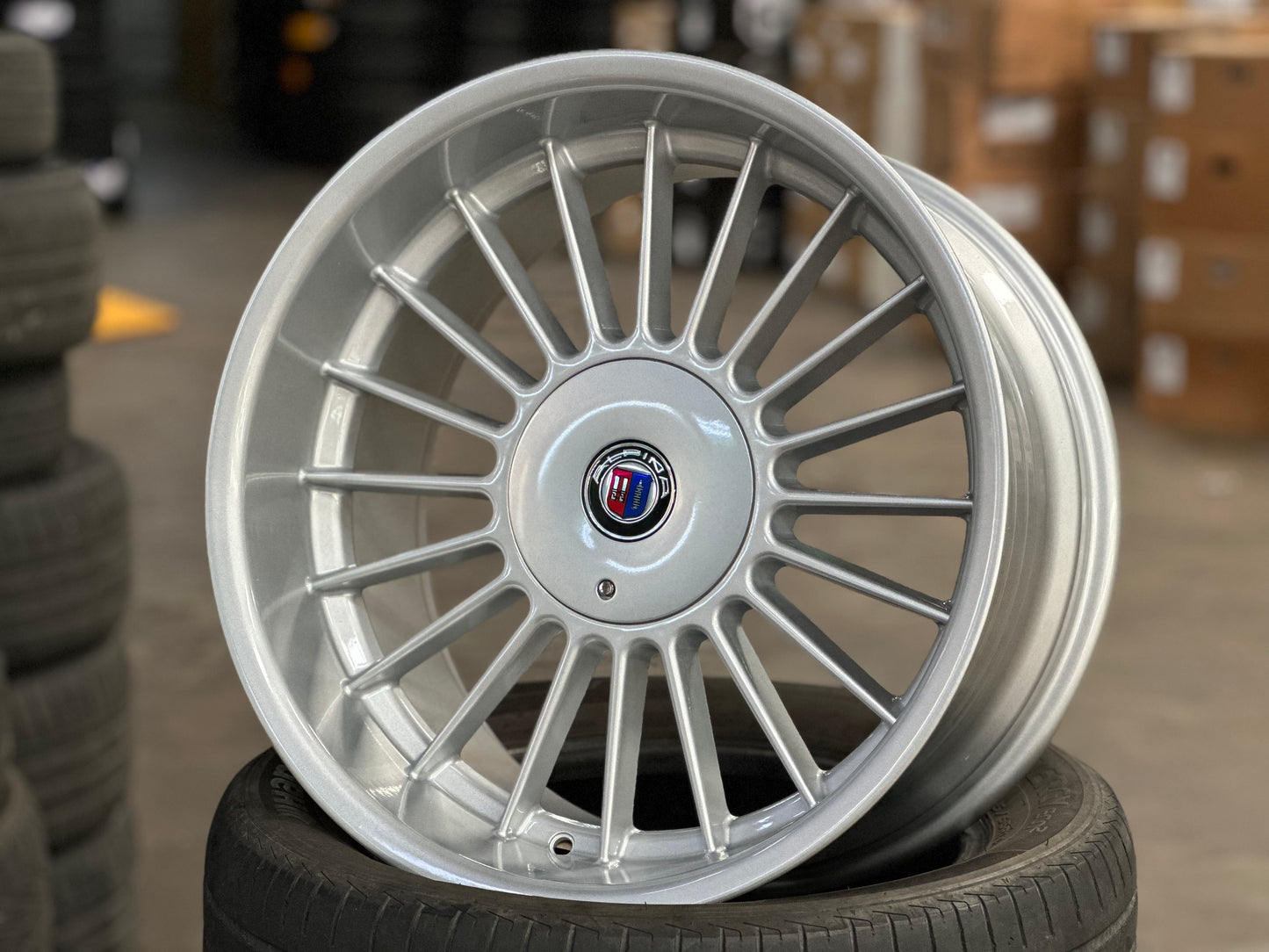 New 18X8.5 ET13 18X9.5 ET20 Staggered ALPINA (4 wheels) Gloss Metallic Silver 5X112