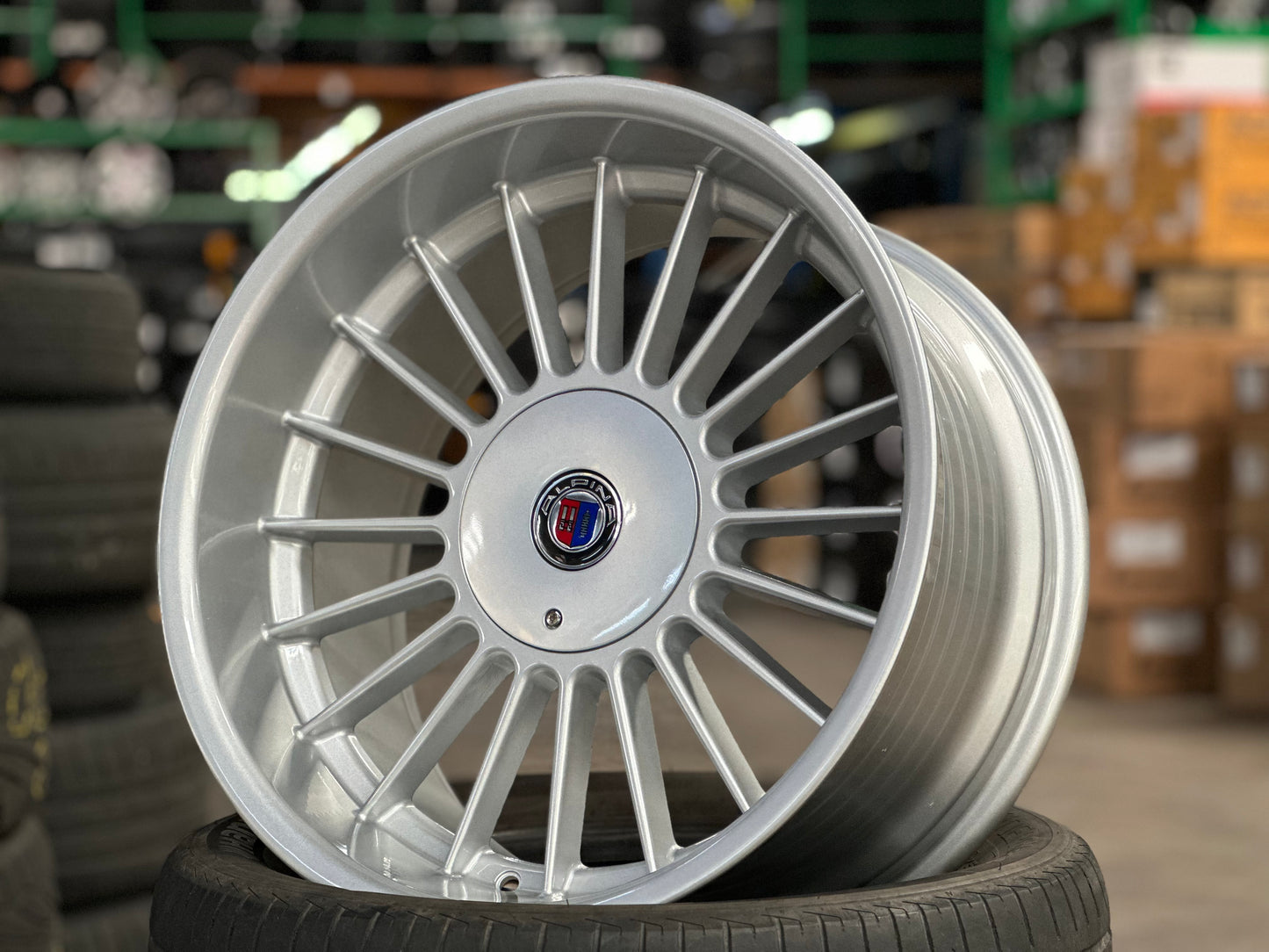 New 18X8.5 ET13 18X9.5 ET20 Staggered ALPINA (4 wheels) Gloss Metallic Silver 5X112