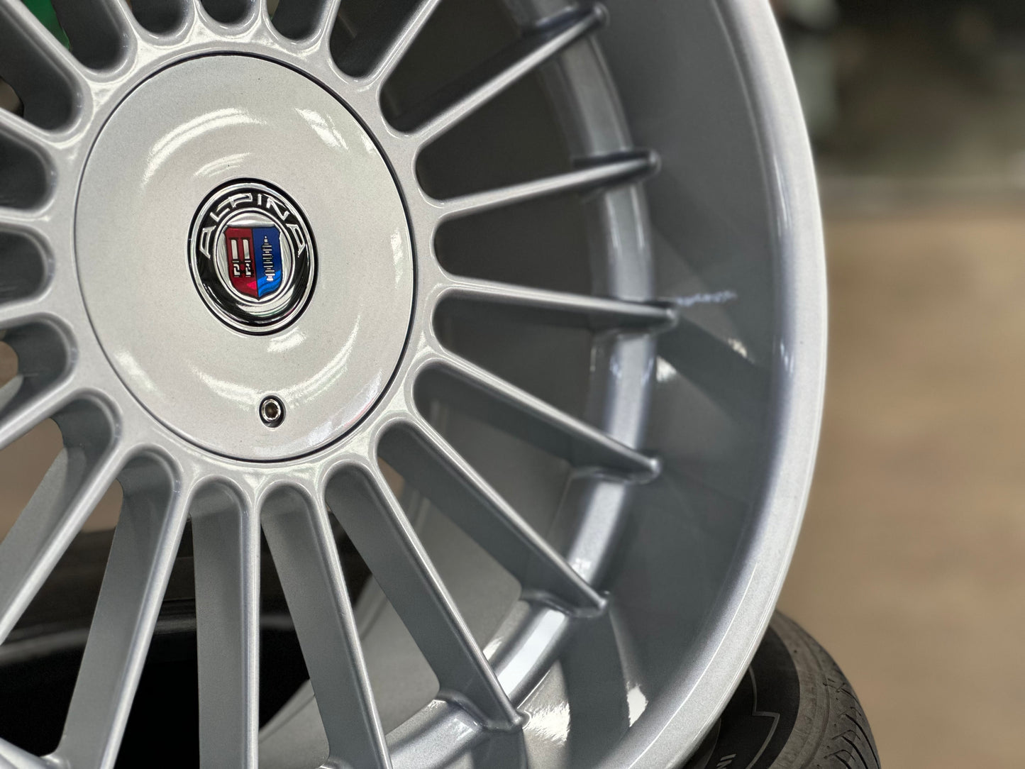 New 18X8.5 ET13 18X9.5 ET20 Staggered ALPINA (4 wheels) Gloss Metallic Silver 5X112