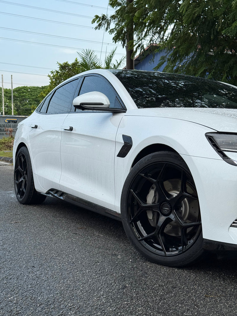 New 20x9 ET35 Lenso Vamos 5 Flow Formed Rim (4 Wheels) 5x114.3 Hyper Black