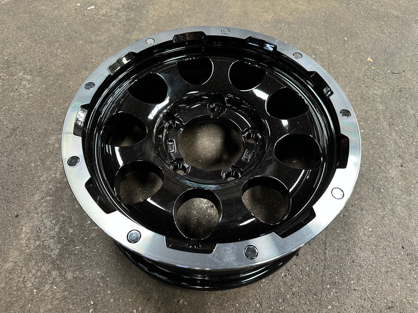 New 15 LEHRMEISTER LMG CS-9 Rim (5 wheel) Black Polished 5x139.7 (5 pcs)