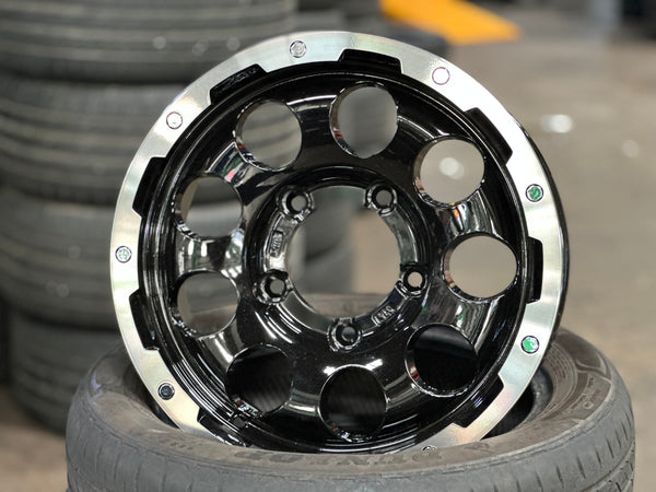 New 15 LEHRMEISTER LMG CS-9 Rim (5 wheel) Black Polished 5x139.7 (5 pcs)