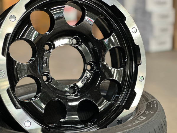 New 15 LEHRMEISTER LMG CS-9 Rim (5 wheel) Black Polished 5x139.7 (5 pcs)