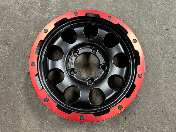 New 15 LEHRMEISTER LMG CS-9 Rim (5 wheel) Black Red 5x139.7 (5 pcs)