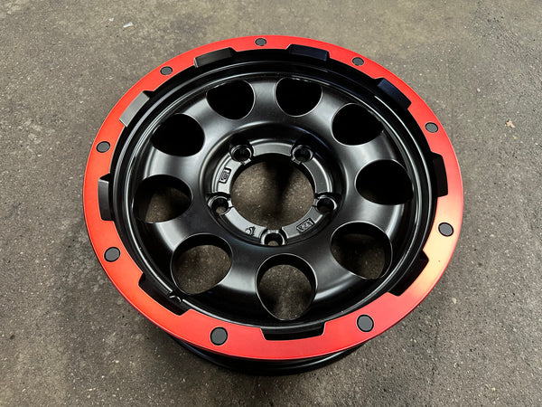 New 15 LEHRMEISTER LMG CS-9 Rim (5 wheel) Black Red 5x139.7 (5 pcs)