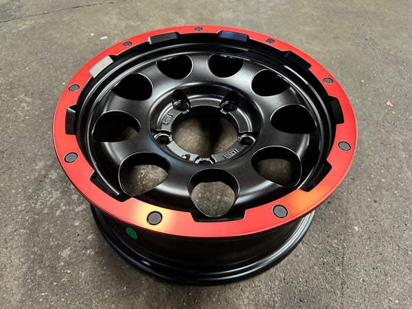 New 15 LEHRMEISTER LMG CS-9 Rim (5 wheel) Black Red 5x139.7 (5 pcs)