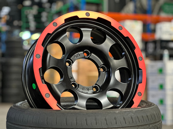 New 15 LEHRMEISTER LMG CS-9 Rim (5 wheel) Black Red 5x139.7 (5 pcs)