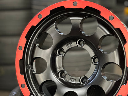 New 15 LEHRMEISTER LMG CS-9 Rim (5 wheel) Black Red 5x139.7 (5 pcs)