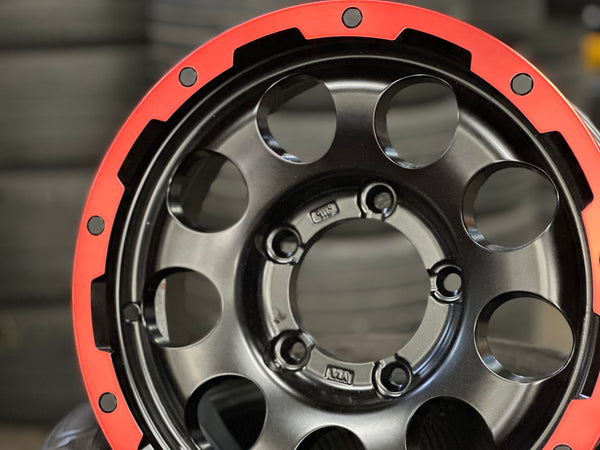 New 15 LEHRMEISTER LMG CS-9 Rim (5 wheel) Black Red 5x139.7 (5 pcs)