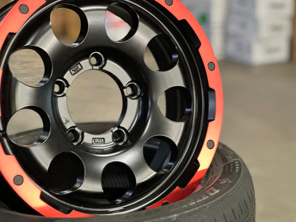 New 15 LEHRMEISTER LMG CS-9 Rim (5 wheel) Black Red 5x139.7 (5 pcs)