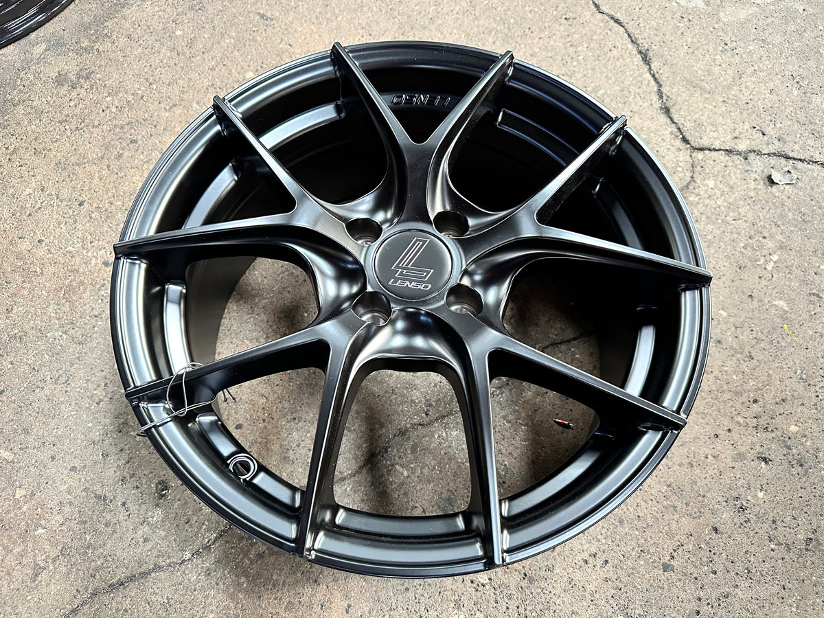 New 16X7 ET35 Lenso Jager Dyna Rim (4 wheel) Matt Black 4X100