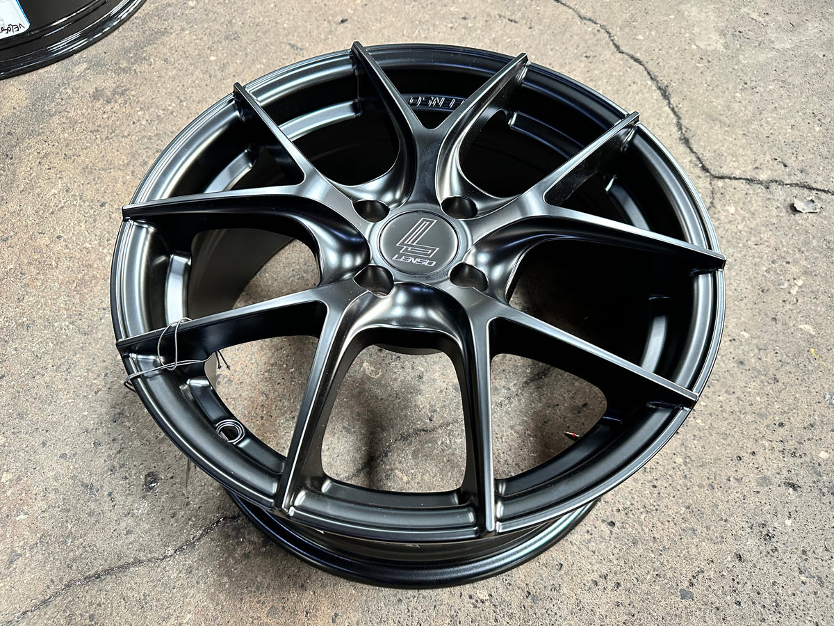 New 16X7 ET35 Lenso Jager Dyna Rim (4 wheel) Matt Black 4X100