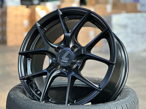 New 16X7 ET35 Lenso Jager Dyna Rim (4 wheel) Matt Black 4X100