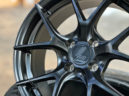 New 16X7 ET35 Lenso Jager Dyna Rim (4 wheel) Matt Black 4X100