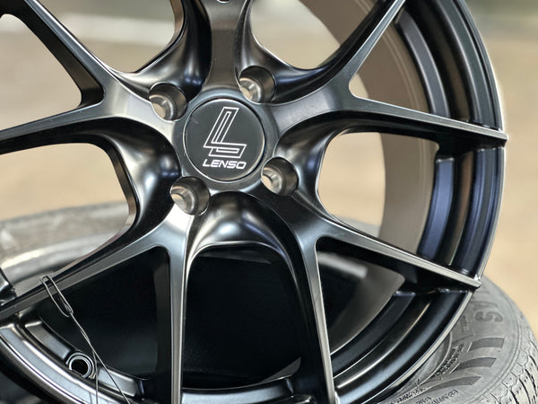 New 16X7 ET35 Lenso Jager Dyna Rim (4 wheel) Matt Black 4X100