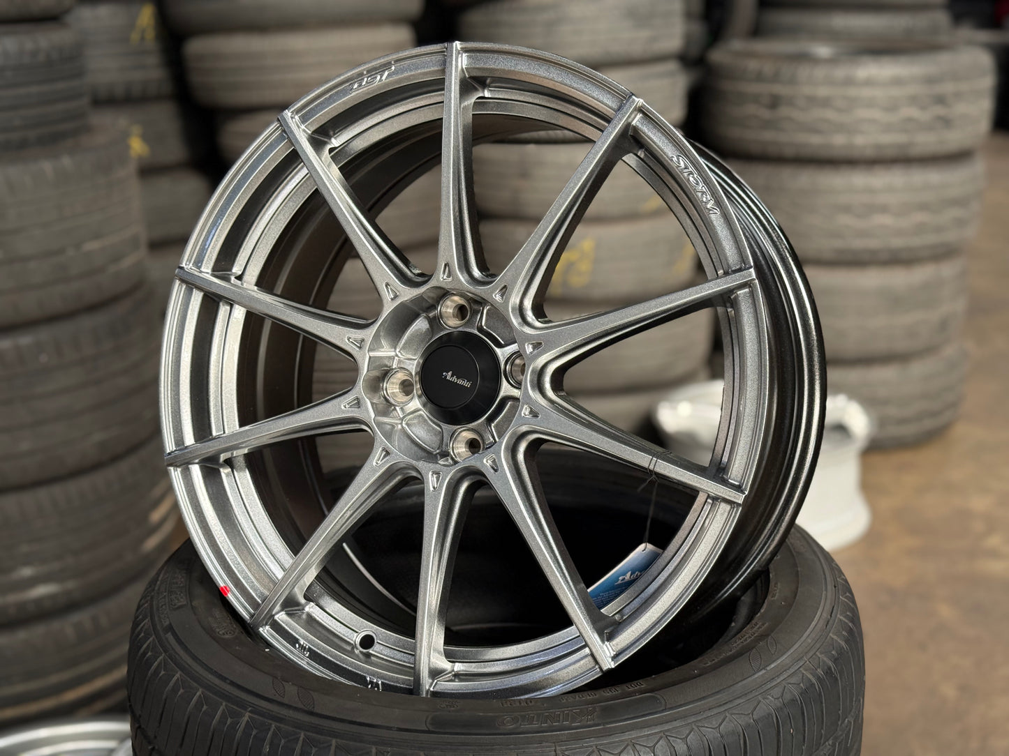 New 17X7J ET40 Advanti Storm S1 Rim (4 wheel) Gloss Silver 4X100