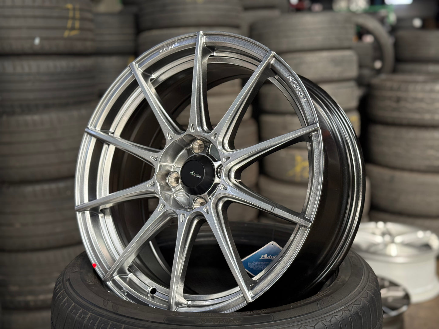 New 17X7J ET40 Advanti Storm S1 Rim (4 wheel) Gloss Silver 4X100