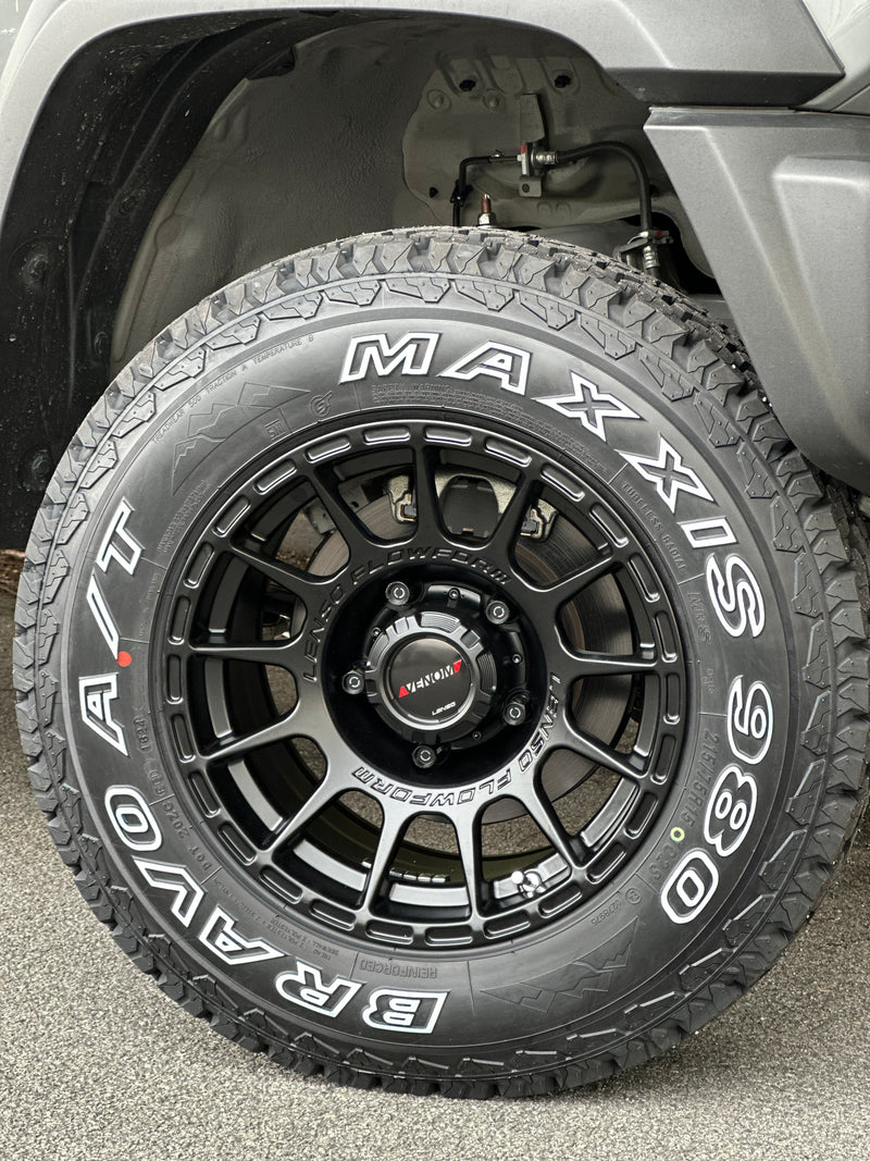 New 15x8 ET-6 Lenso Venom 7 Flow Formed Rim Satin Black (5 PCS) 5x139.7