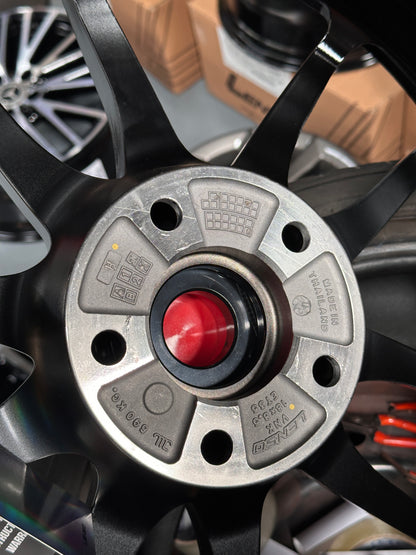 NEW 18x8.5 ET35 Lenso VNK (4 wheel) 5X114.3 Black Red