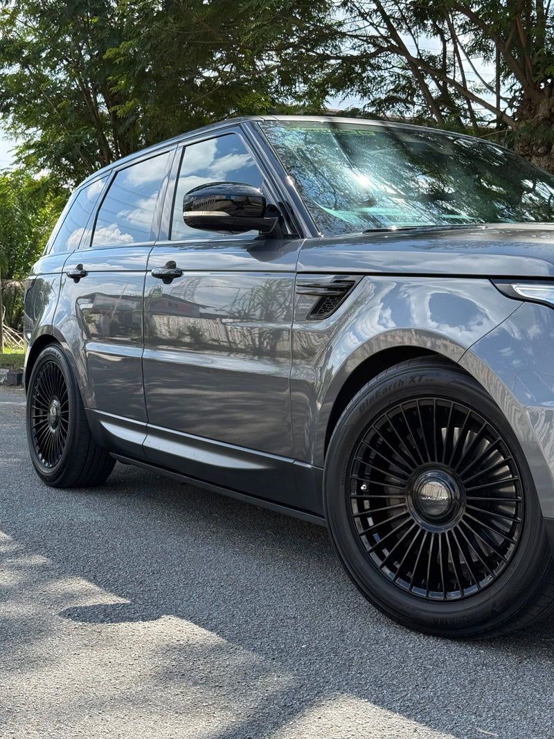 New 20x9 ET35 Lenso Crown Gloss Black 5x108 (4 Wheels)