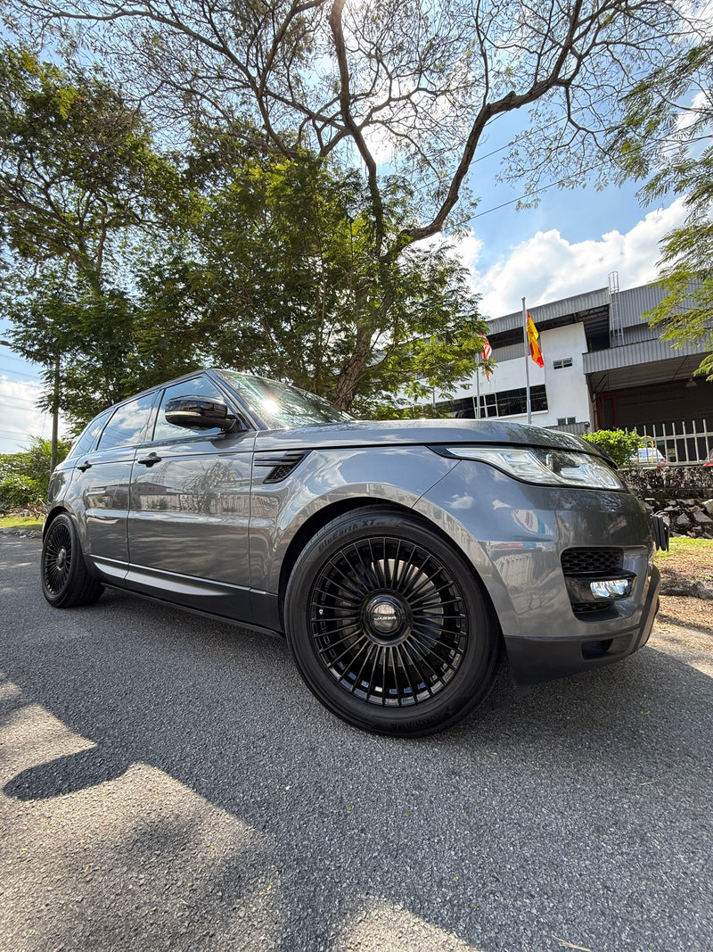 New 20x9 ET35 Lenso Crown Gloss Black 5x108 (4 Wheels)