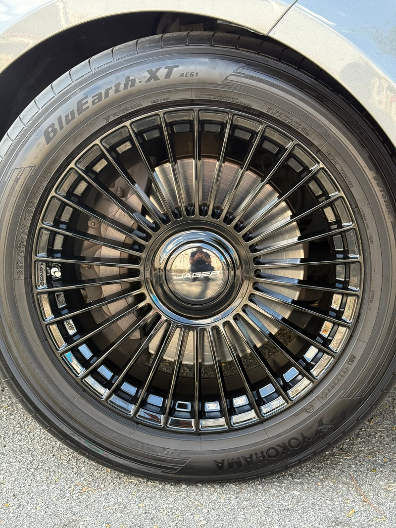 New 20x9 ET35 Lenso Crown Gloss Black 5x108 (4 Wheels)