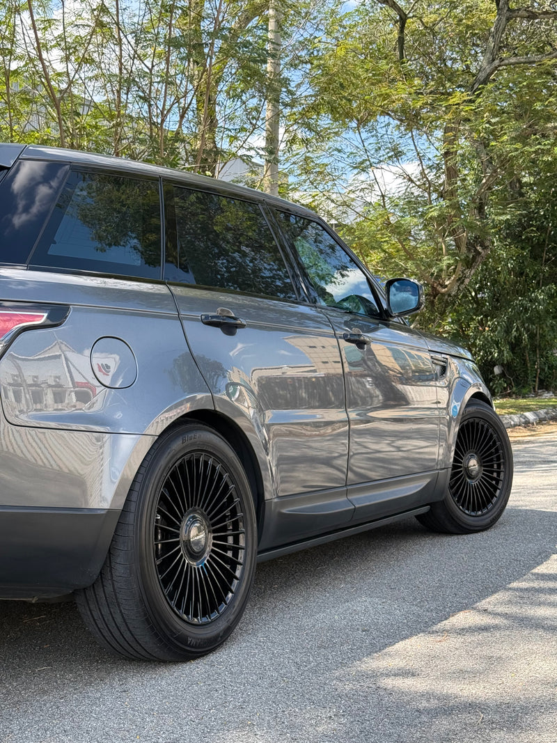 New 20x9 ET35 Lenso Crown Gloss Black 5x108 (4 Wheels)