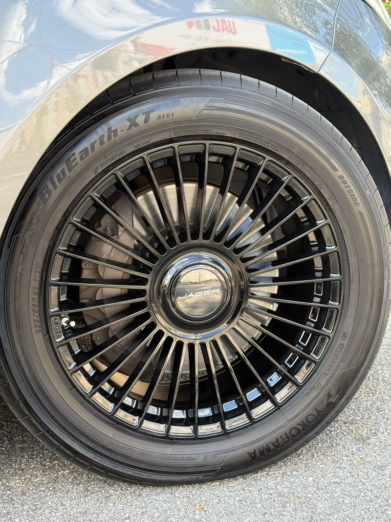 New 20x9 ET35 Lenso Crown Gloss Black 5x108 (4 Wheels)
