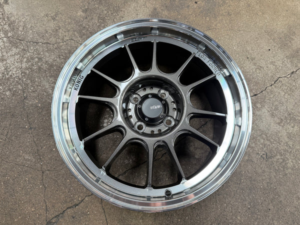 New 16X7.5 ET38 Konig Hypergram Rim (4 wheel) Gloss Black Polished Lip 4X100